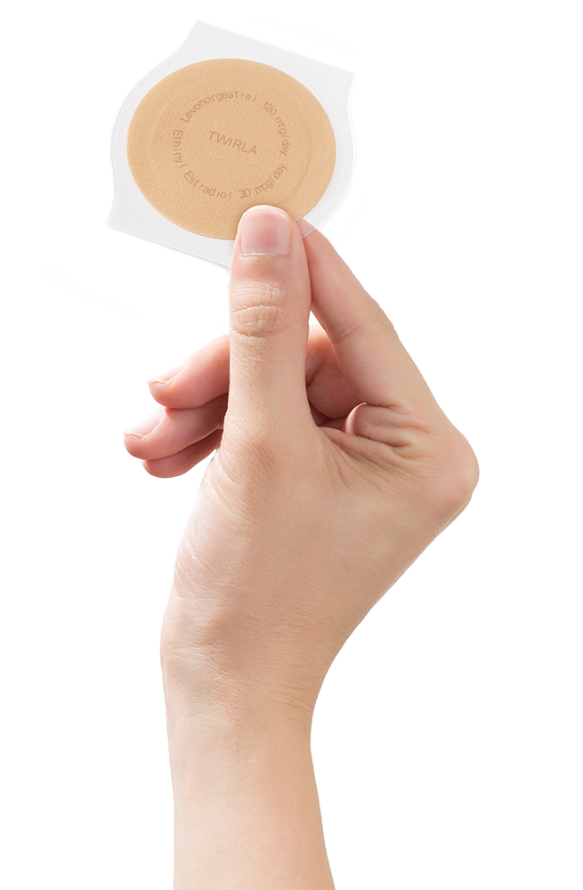 hand holding twirla patch