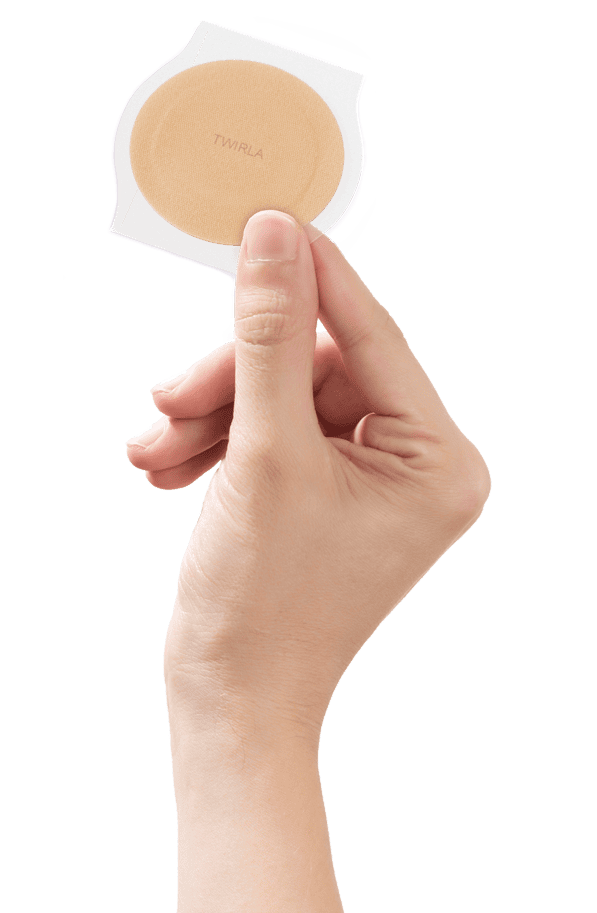 hand holding twirla patch